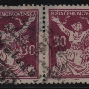 Tsjecho-Slowakije horizontaal paar Mi.-Nr. 172A (CZ-0005)