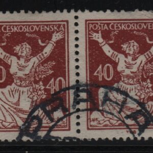 Tsjecho-Slowakije horizontaal paar Mi.-Nr. 173A (CZ-0008)