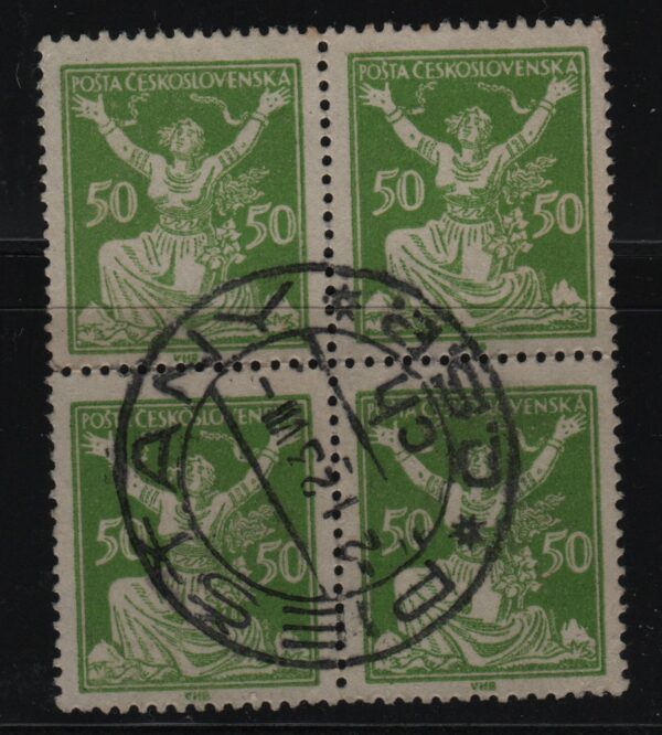 Tsjecho-Slowakije blok van 4x Mi.-Nr. 175A (CZ-0014)
