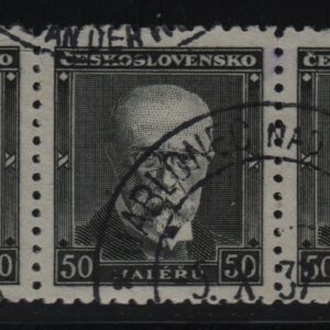 Tsjecho-Slowakije horizontaal streep van 3x Mi.-Nr. 379 (CZ-0045)