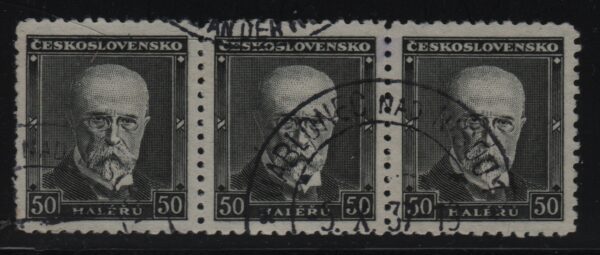 Tsjecho-Slowakije horizontaal streep van 3x Mi.-Nr. 379 (CZ-0045)