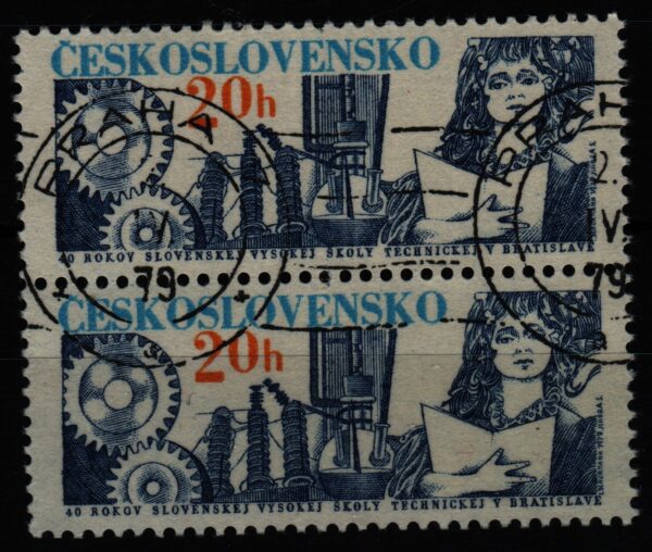 Tsjecho-Slowakije verticaal paar Mi.-Nr. 2500 (CZ-0113)