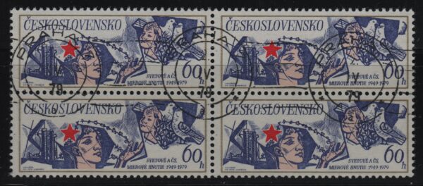 Tsjecho-Slowakije blok van 4x Mi.-Nr. 2503 (CZ-0115)