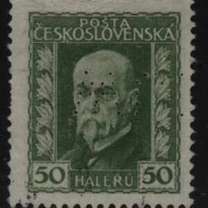 Tsjecho-Slowakije Mi.-Nr. 222 doorboord (CZ-0125)