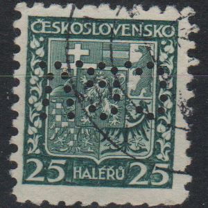 Tsjecho-Slowakije Mi.-Nr. 280 doorboord (CZ-0184)