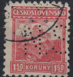 Tsjecho-Slowakije Mi.-Nr. 251 doorboord (CZ-0190)
